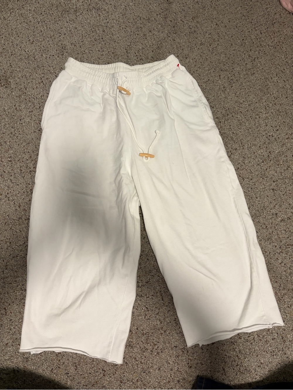 Capri White Drawstring Lounge Pants